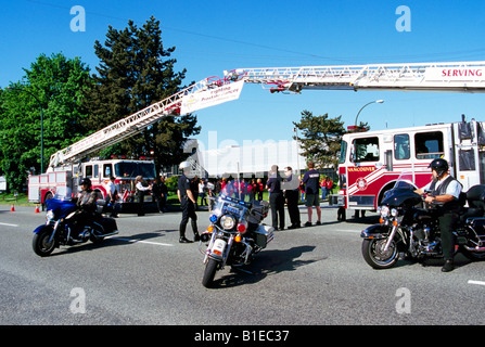 Kanadas Motorradtour für Papa, Prostata-Krebs zu bekämpfen statt in Vancouver British Columbia Kanada - 31. Mai 2008 Stockfoto