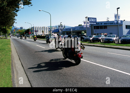 Kanadas Motorradtour für Papa, Prostata-Krebs zu bekämpfen statt in Vancouver British Columbia Kanada - 31. Mai 2008 Stockfoto