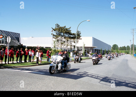 Kanadas Motorradtour für Papa, Prostata-Krebs zu bekämpfen statt in Vancouver British Columbia Kanada - 31. Mai 2008 Stockfoto