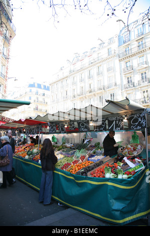 Place Maubert Markt in Paris Stockfoto