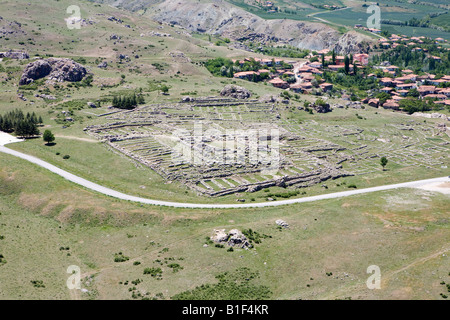 Blick auf die Unterstadt, der hethitischen Hauptstadt Hattusa, Hattusas Nationalpark, Bogazkale, Anatolien, Türkei Stockfoto