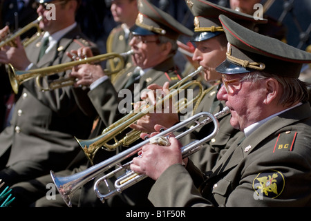 Militärischen Musiker spielt bei Straße Konzert der Militärmusik St.Petersburg Russland Stockfoto