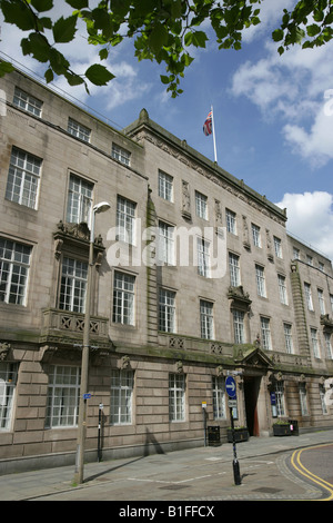 Stadt von Preston, England. Haupteingang zum Rathaus Preston und Stadtrat auf Lancaster Straße. Stockfoto