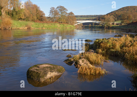 Bigsweir Brücke über den Fluss Wye Valley Stockfoto