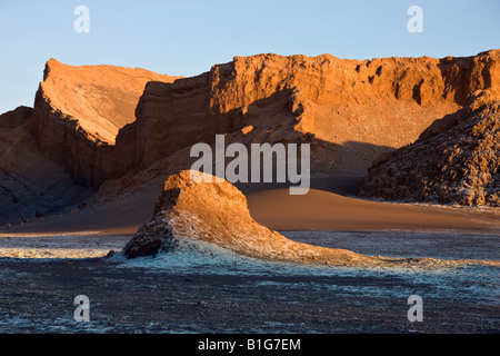 Späten Nachmittag Sonne im Tal des Mondes - Valle De La Luna - in der Atacama-Wüste im Norden Chiles Stockfoto