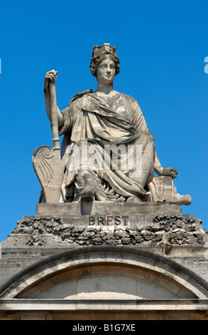 Einer der acht Statuen, die französischen Städte der Place De La Concorde Paris Frankreich Stockfoto
