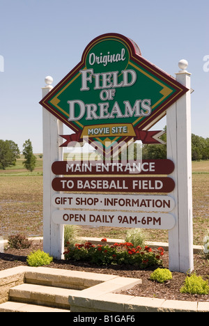 „Field of Dreams Movie Site“-Schild Dyersville Iowa USA Stockfoto