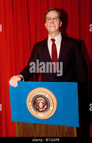 George H W Bush Anzeige am nationalen Präsidentschaftswahlen Wachsfigurenkabinett Keystone South Dakota USA Stockfoto