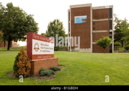 Glore Psychiatric Museum Schild St. Joseph Missouri USA Stockfoto