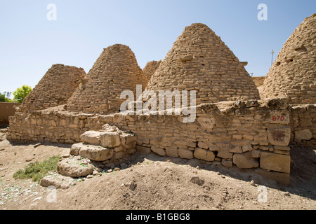 Traditionellen Lehmziegeln "Bienenstock" Häuser in der alten Mespotamian Stadt Harran, Süd-Ost-Türkei Stockfoto