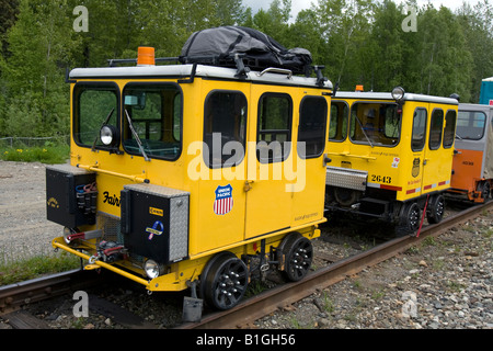 Benziner Raser am Bahnhof Talkeetna, Alaska, USA. Stockfoto