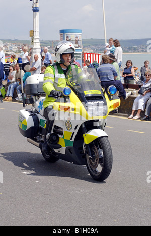 Britischen Sanitäter auf ein schnelles reagieren Motorrad Stockfoto