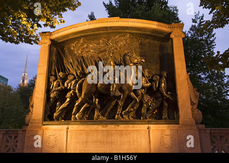 Denkmal für die Shaw 54. Regiment von Augustus Saint-Gaudens, Boston Common, Boston, Massachusetts, USA Stockfoto