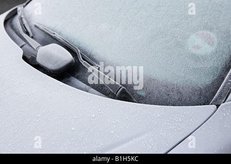 Frost auf einem Auto Stockfoto