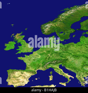 Topograhical Karte von Europa Stockfoto