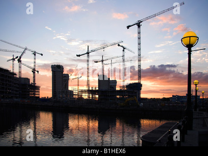 Baustelle für Media City, Salford Quays, Manchester, UK Stockfoto