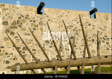 Verteidigungsanlagen an Fort Ticonderoga New York Stockfoto