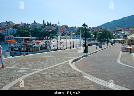 Old Port Skiathos Town Stockfoto