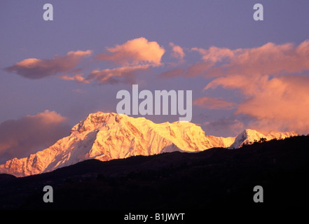 Nepal Pokhara South Peak 7195m bei Sonnenaufgang Stockfoto