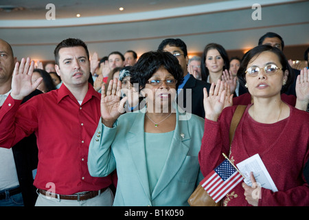 Einwanderer als neue Bürger der USA vereidigt Stockfoto