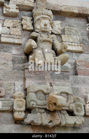 Schnitzen in Copan Museum, Copan Ruinen, Copán, Honduras, Mittelamerika Stockfoto