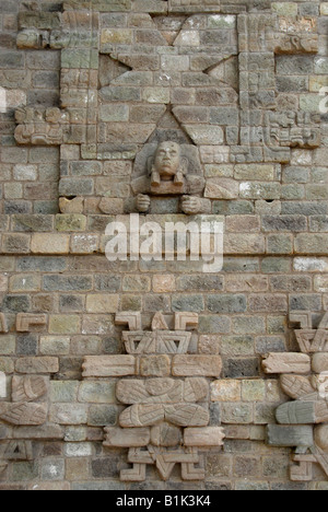 Schnitzen in Copan Museum, Copan Ruinen, Copán, Honduras, Mittelamerika Stockfoto