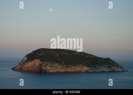 Blick vom Cabo de San Martin zu betauchen Insel, Javea, Alicante Provinz, Comunidad Valenciana, Spanien Stockfoto