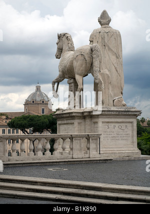Alten Rom: Pollux Statue auf dem kapitolinischen Hügel, Rom, Italien Stockfoto