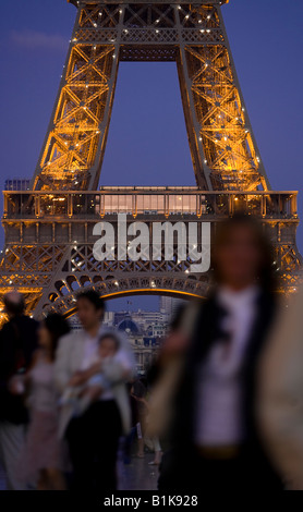 Blick auf den Eiffelturm vom Trocadero Stockfoto