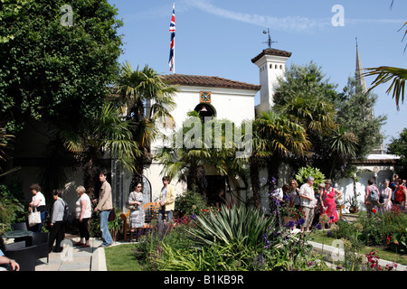 Ansichten des spanischen Garten einen Abschnitt von Dachgärten Teil der Jungfrau limitierte Kensington High Street London uk Stockfoto