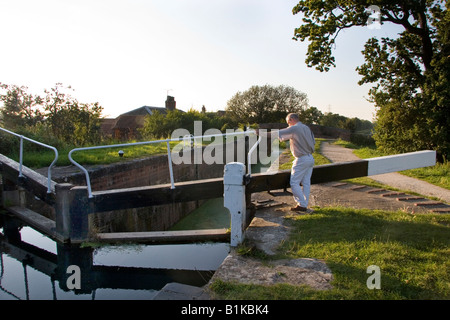 Schleusen am Grantham Kanal in das Tal der belvoir Stockfoto