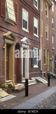 Elfreths Gasse, historische Häuser, Philadelphia, Pennsylvania PA USA Stockfoto