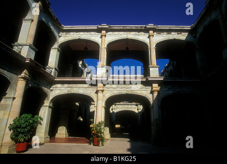 Hof, Regierung, Palast, Palacio, Regierung, Oaxaca, Oaxaca de Juárez, Oaxaca, Mexiko Stockfoto