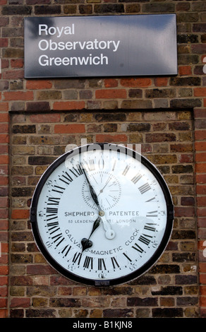 Royal Observatory Greenwich London GMT Uhr Stockfoto