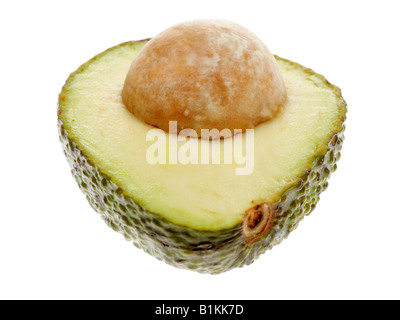 Frische, gesunde reife Avocados Isoliert gegen einen weißen Hintergrund mit keine Menschen und einen Freistellungspfad Stockfoto