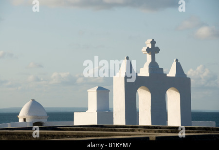 Fort von São João Ibo-Insel. Hier ist die Spitze der christlichen Kirche, gebaut in der Festung gezeigt. Mosambik. Stockfoto