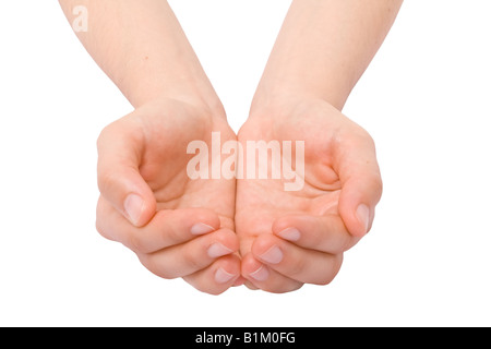Offene Hände. Holding, betteln, geben, Konzept. Stockfoto