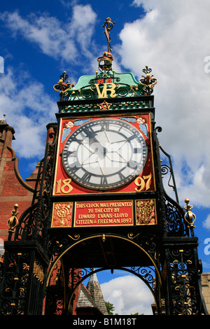 Eastgate clock von Chester, Innenstadt einkaufen Cheshire England uk gb Stockfoto