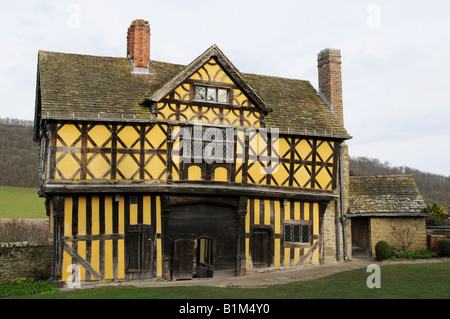 Stokesay Castle Torhaus. Stockfoto