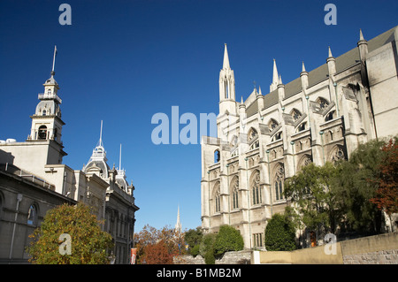 Municipal Kammern erste Kirche Spire und St Pauls Cathedral Harrop Street Dunedin Otago Süd Insel Neuseeland Stockfoto