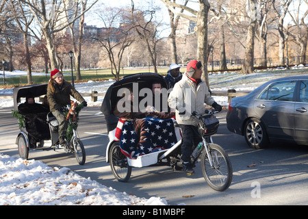 Touristen erhalten eine Fahrt im Central Park in New York CIty Stockfoto