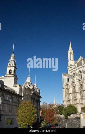 Municipal Kammern erste Kirche Spire und St Pauls Catherdral Harrop Street Dunedin Otago Süd Insel Neuseeland Stockfoto