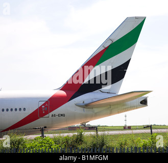 Emirate Höhenleitwerk. Stockfoto