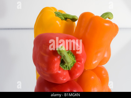 Gelb, Orange und rote Paprika Stockfoto