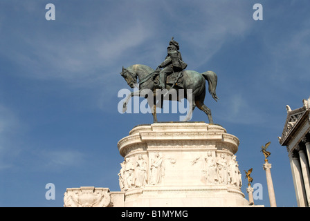 Statue von Viktor Emmanuel II, Piazza Venezia, Roma, Italien Stockfoto