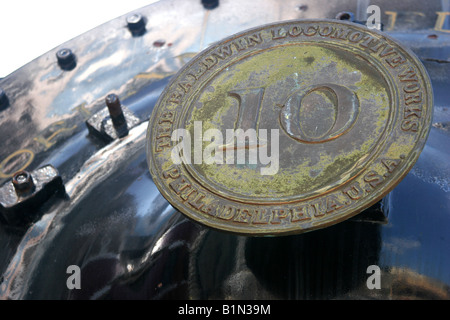Details aus einer alten Lokomotive in Church Street Railroad Station in Orlando Florida Stockfoto