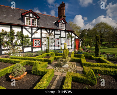 Malerische Fachwerk Horsley Lane Farm Cottage, Peckforton, Cheshire, England, Vereinigtes Königreich Stockfoto