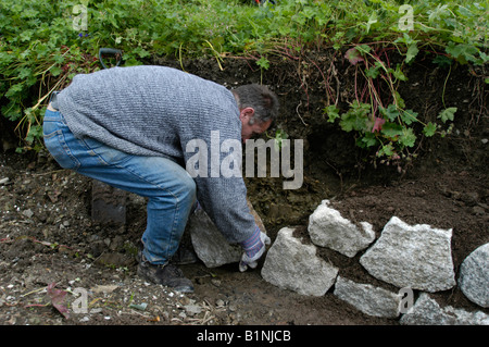 Trocknen Sie Steinmauer von Cornish Arbeitskraft Stockfoto