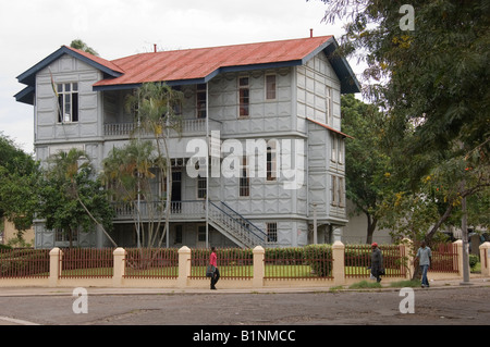 Die Casa de Ferro (eiserne Haus) im späten 19. Jahrhundert als Residenz des Gouverneurs von Eiffel entworfen. Maputo, Mosambik. Stockfoto