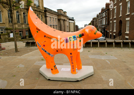 Superlambbanana Super Lamm Banane in Liverpool europäische Hauptstadt der Kultur 2008. Stockfoto